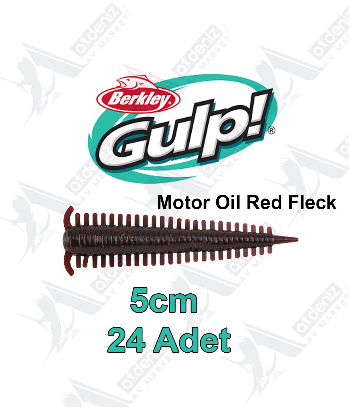 Berkley Gulp Saltwater Sandworm LRF Silikon Kurt 5cm 24'lü Paket #Motor Oil Red FleckBERKLEY