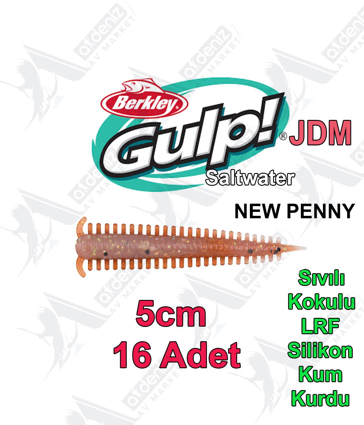 Berkley Gulp Saltwater Sandworm LRF Silikon Kurt 5cm 16'lı Paket #New PennyBERKLEY