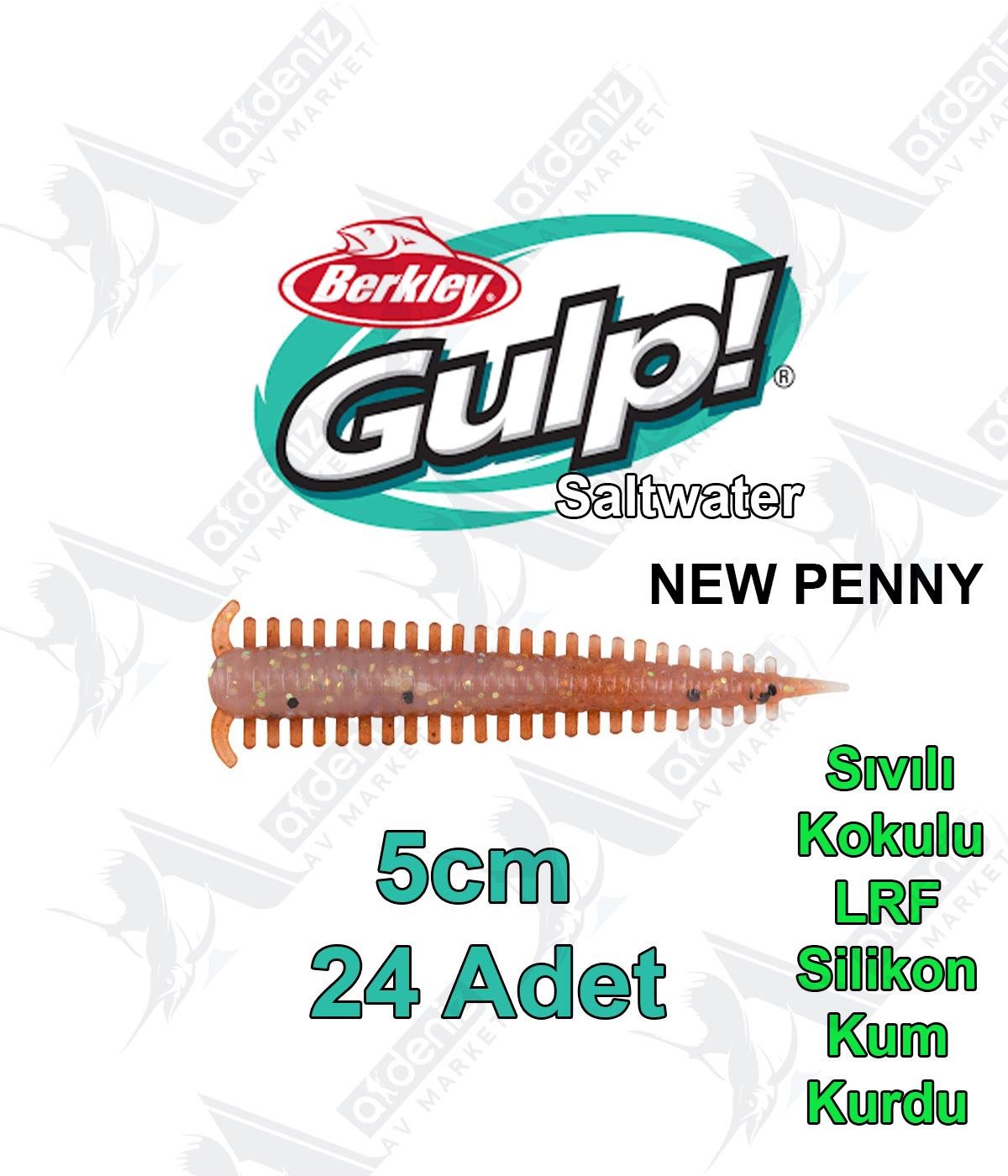 Berkley Gulp Saltwater Sandworm LRF Silikon Kurt 5cm 24'lü Paket #New PennyBERKLEY