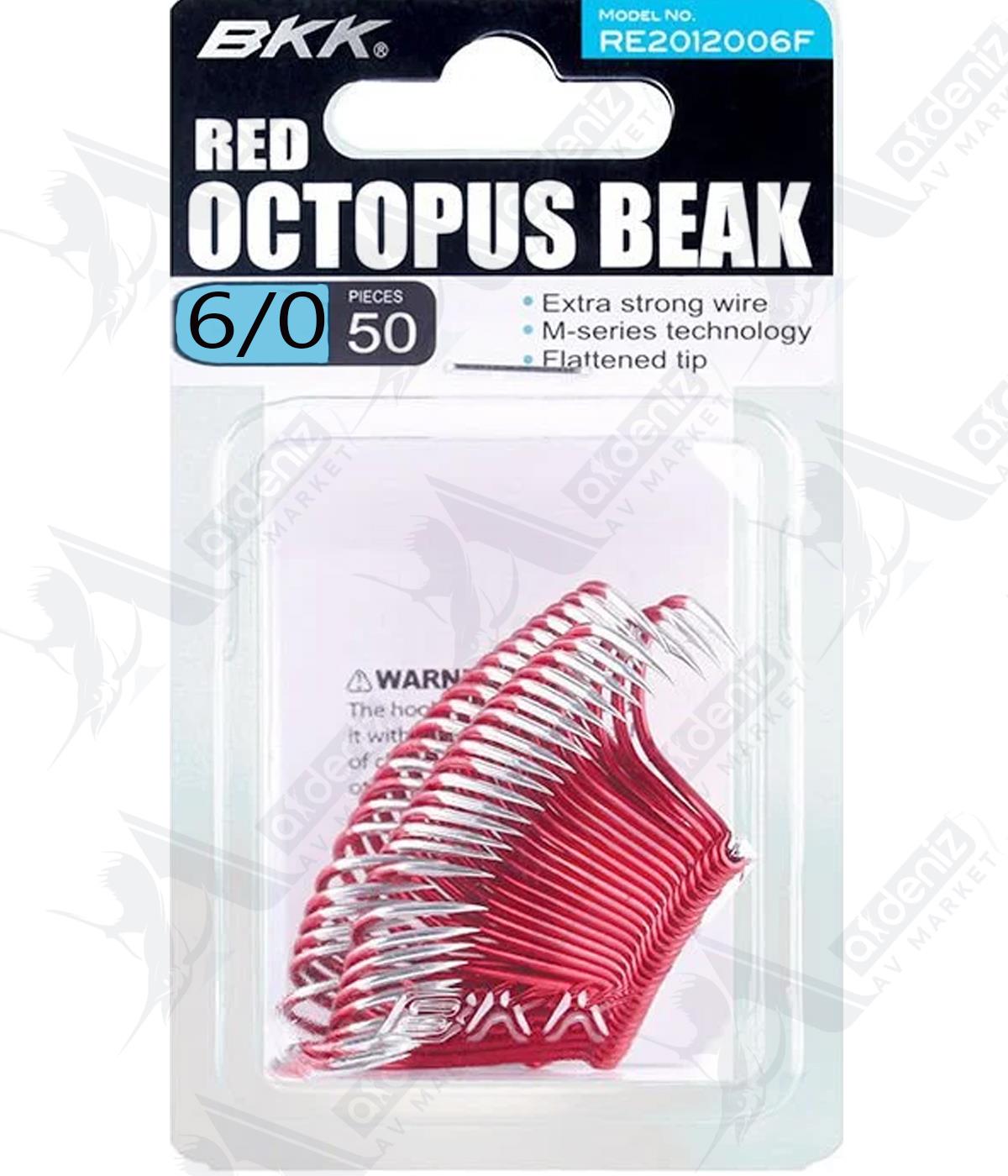 BKK Red Octopus Beak Olta İğnesi 50'li Paket No:6/0BKK