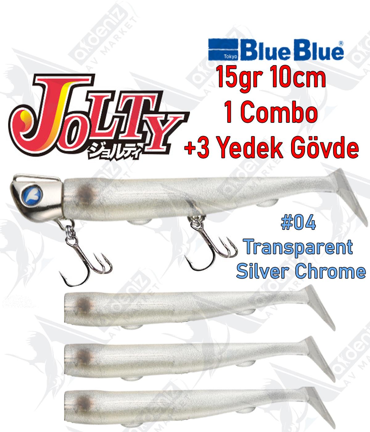 BlueBlue Jolty 15gr 10cm (1 Combo +3 Body) Silikon Yem Color:04BLUEBLUE