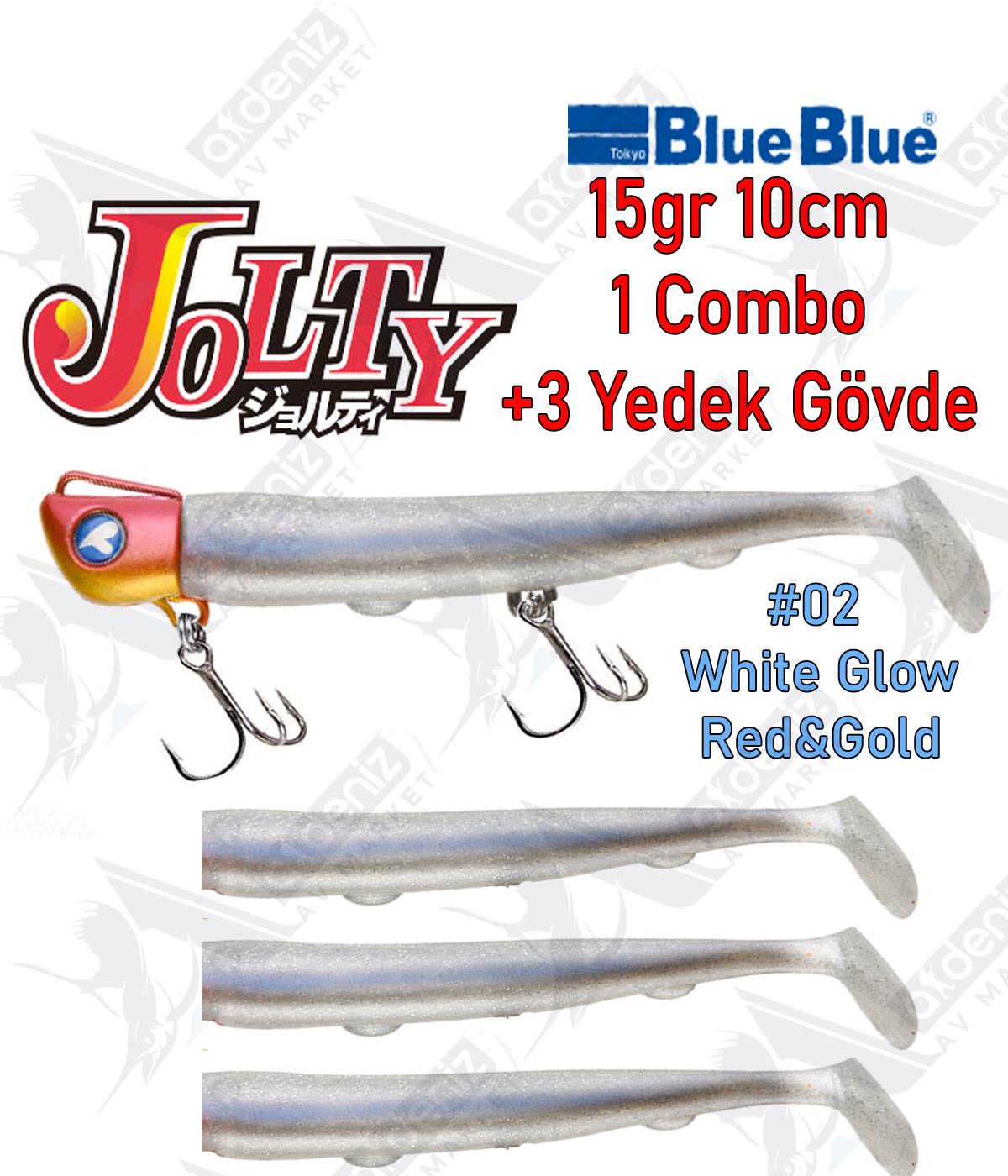 BlueBlue Jolty 15gr 10cm (1 Combo +3 Body) Silikon Yem Color:02BLUEBLUE