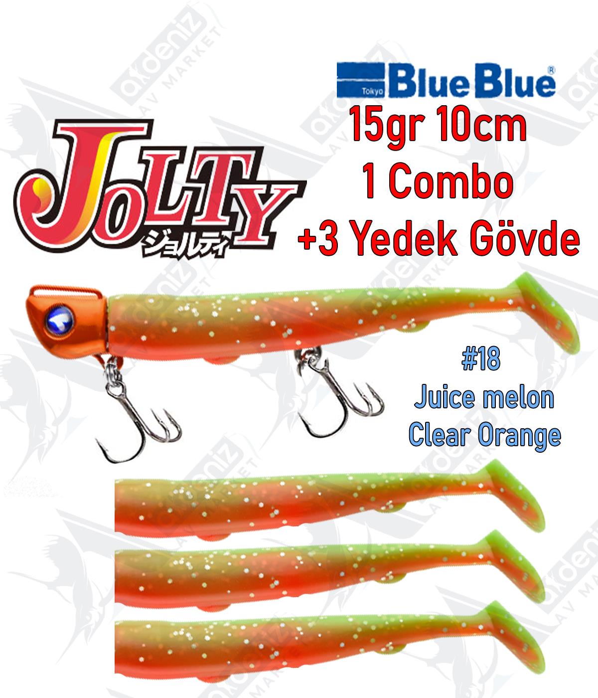 BlueBlue Jolty 15gr 10cm (1 Combo +3 Body) Silikon Yem Color:18BLUEBLUE
