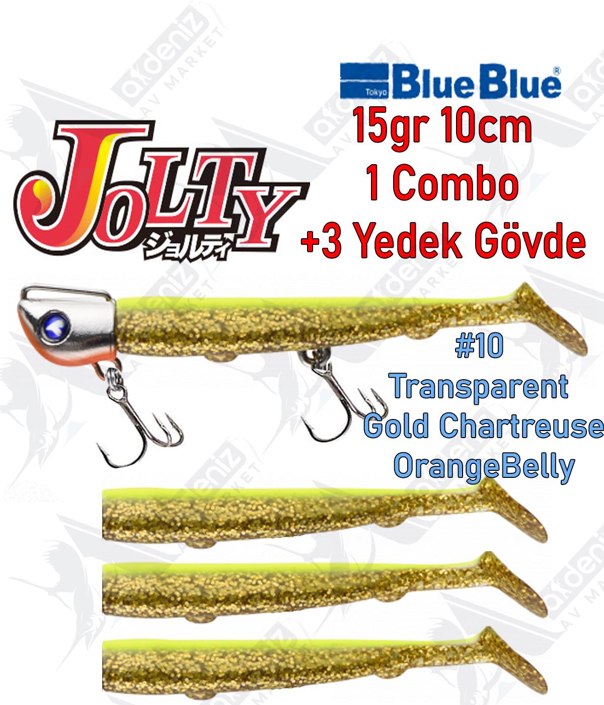 BlueBlue Jolty 15gr 10cm (1 Combo +3 Body) Silikon Yem Color:10BLUEBLUE