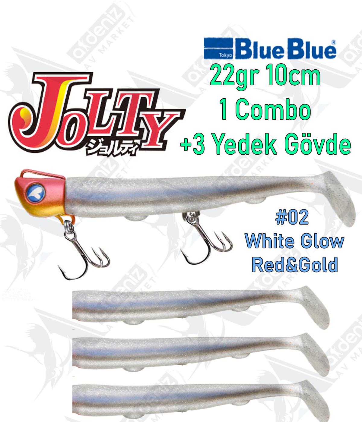 BlueBlue Jolty 22gr 10cm (1 Combo +3 Body) Silikon Yem Color:02BLUEBLUE