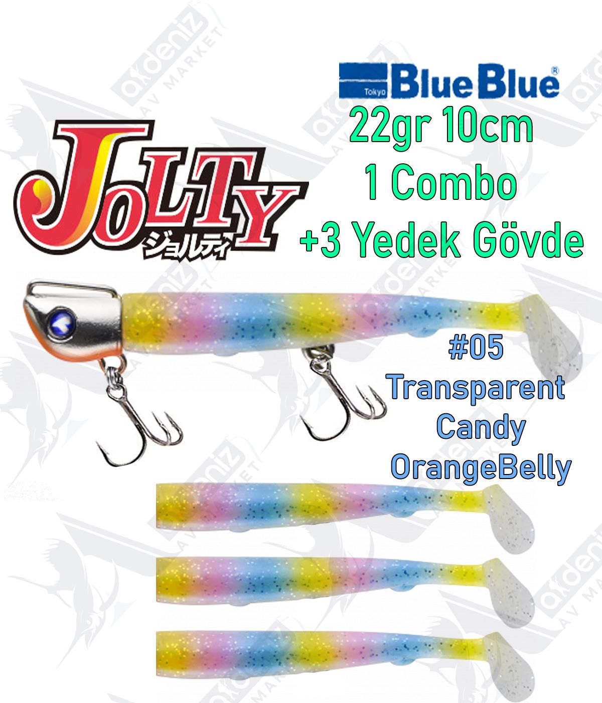 BlueBlue Jolty 22gr 10cm (1 Combo +3 Body) Silikon Yem Color:05BLUEBLUE
