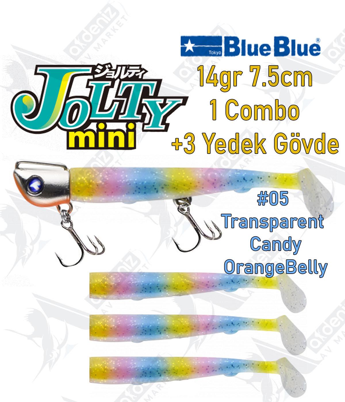 BlueBlue Jolty Mini 14gr 7,6cm (1 Combo +3 Body) Silikon Yem Color:05BLUEBLUE