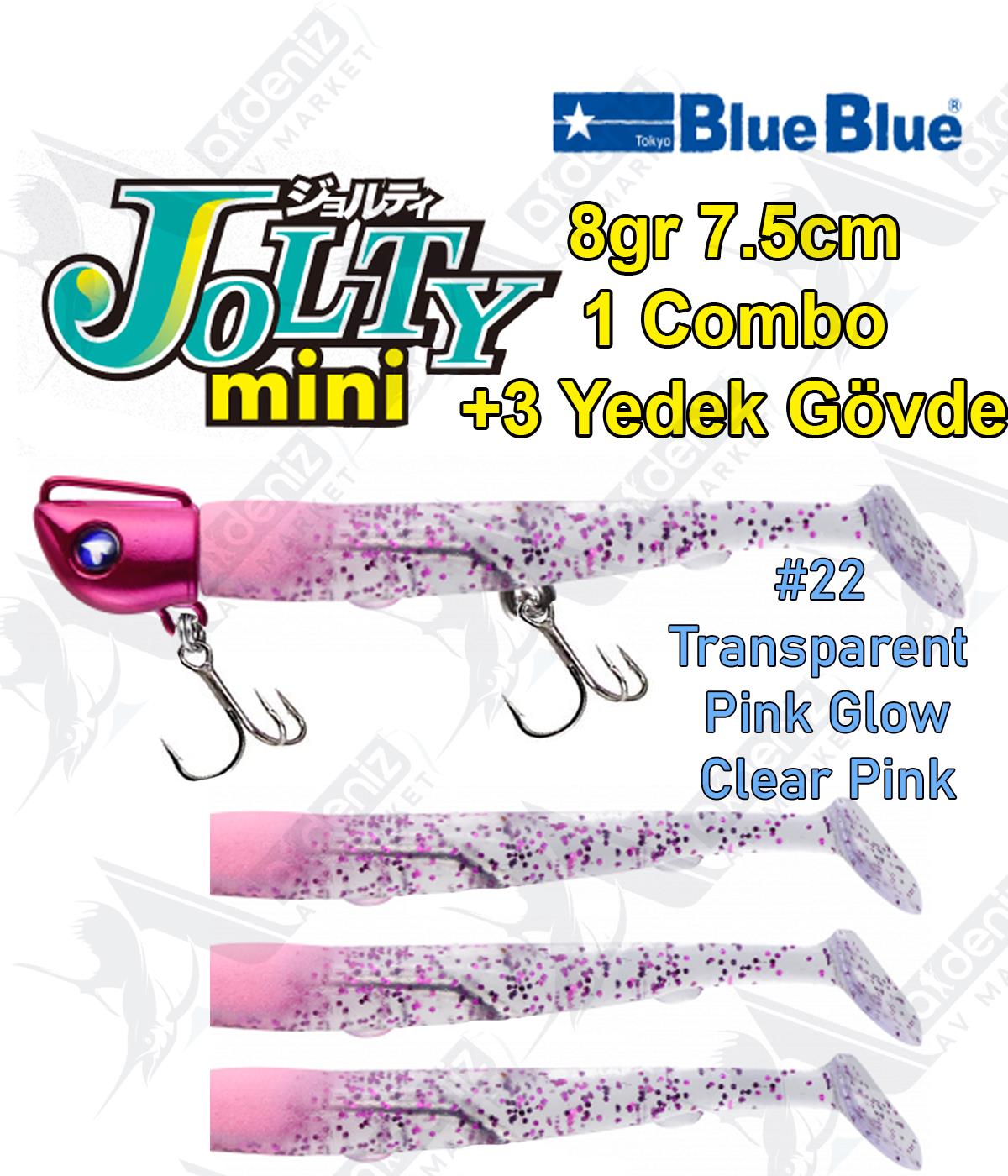 BlueBlue Jolty Mini 8gr 7,6cm (1 Combo +3 Body) Silikon Yem Color:22BLUEBLUE