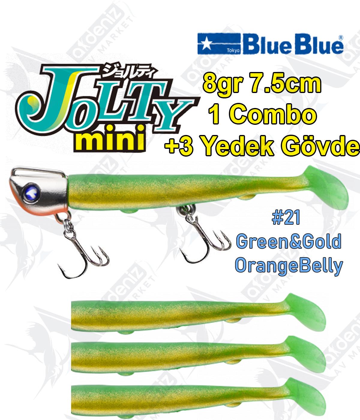 BlueBlue Jolty Mini 8gr 7,6cm (1 Combo +3 Body) Silikon Yem Color:21BLUEBLUE
