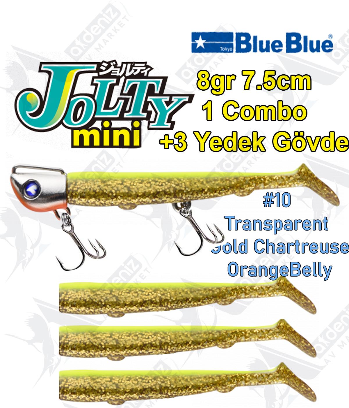 BlueBlue Jolty Mini 8gr 7,6cm (1 Combo +3 Body) Silikon Yem Color:10BLUEBLUE