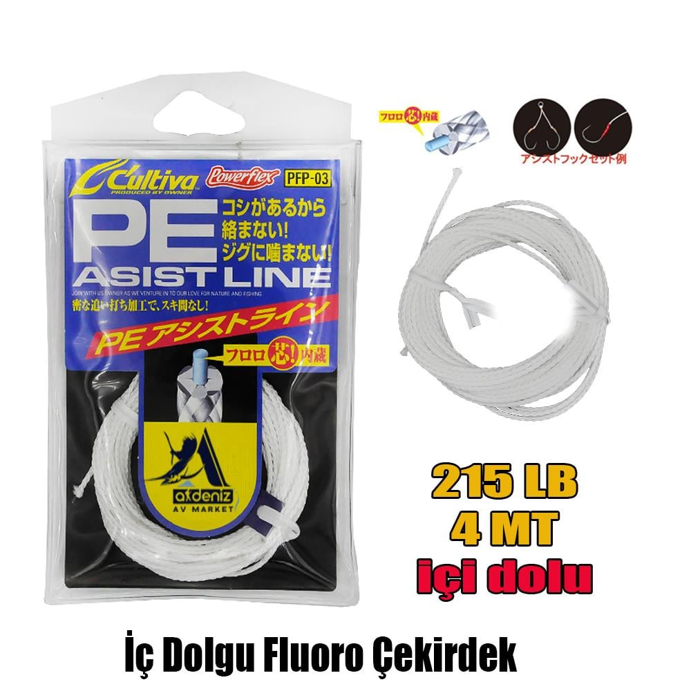 Cultiva 66087 215 Lb 4 mt Asist İpi Jigging Assist Line BEYAZCULTİVA