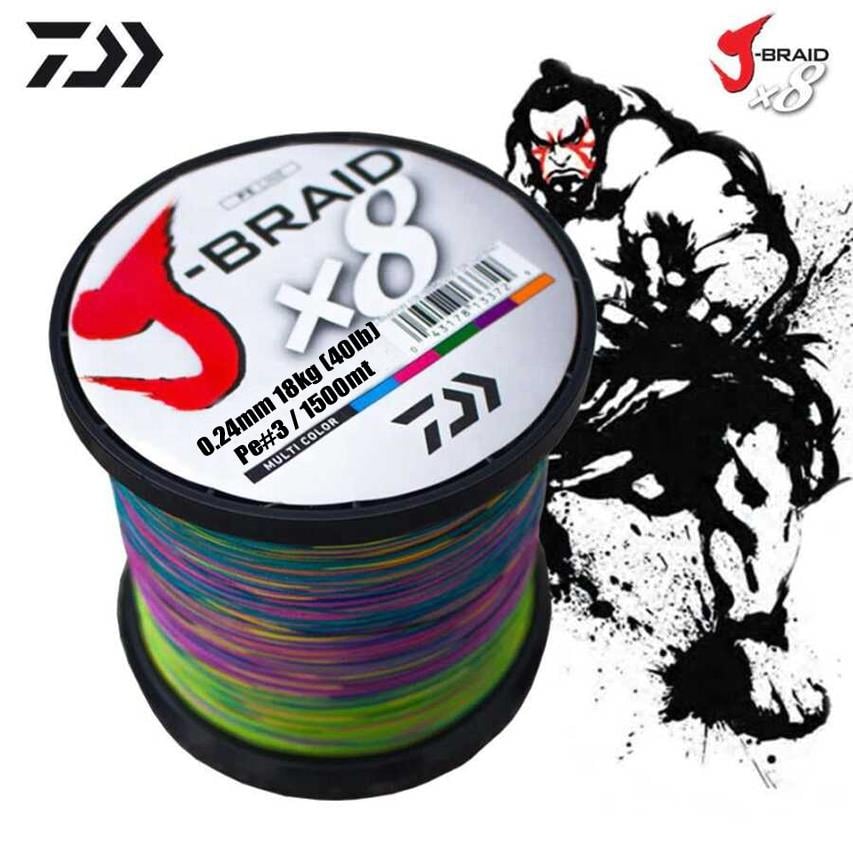 DAİWA JBraid 8B 0.24mm Pe#3 1500m Multicolor İp MisinaDAİWA