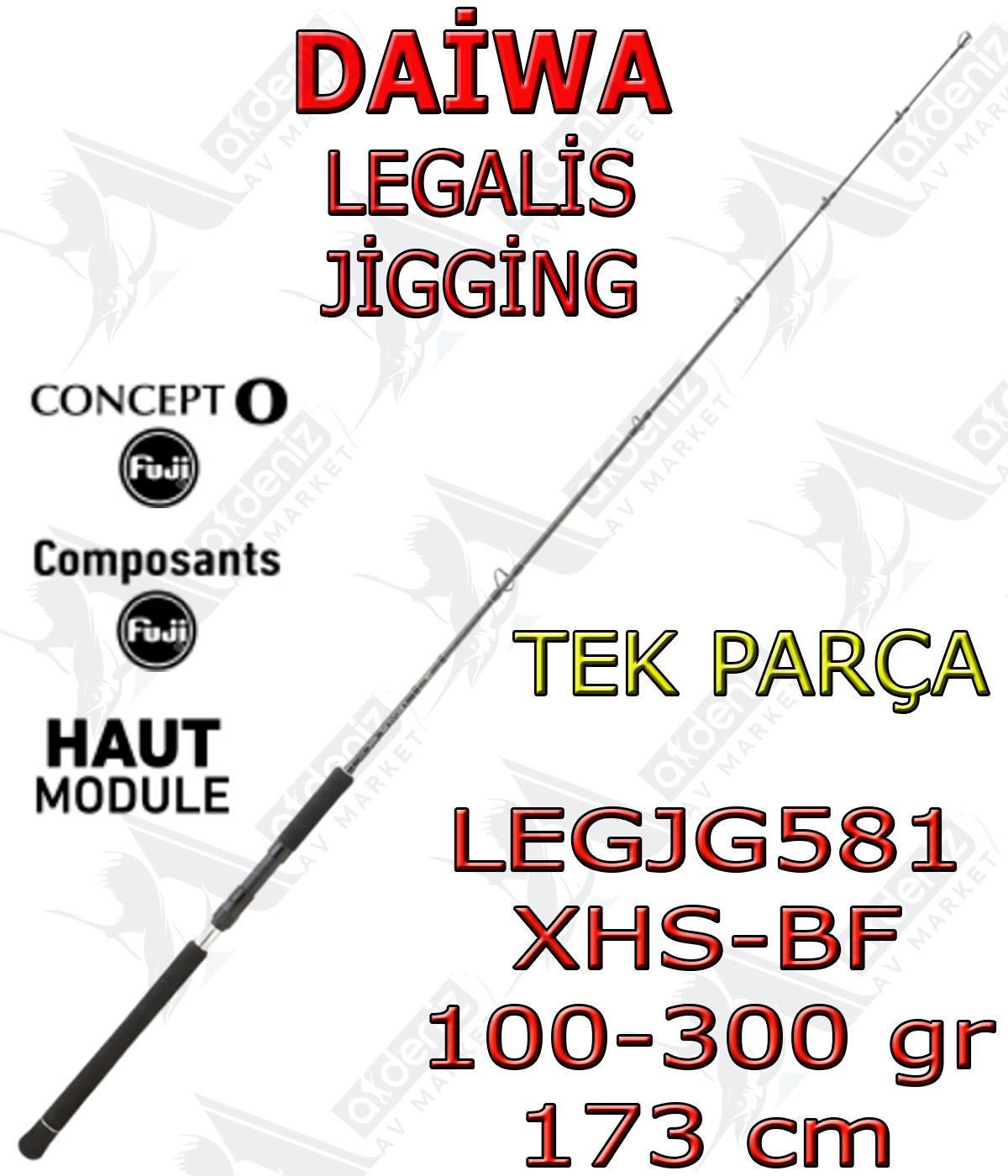 Daiwa Legalis O BF JG 1.73 Mt 100-300Gr Jigging Kamışı (Tek Parça) LEGJG581XHSBFDAİWA