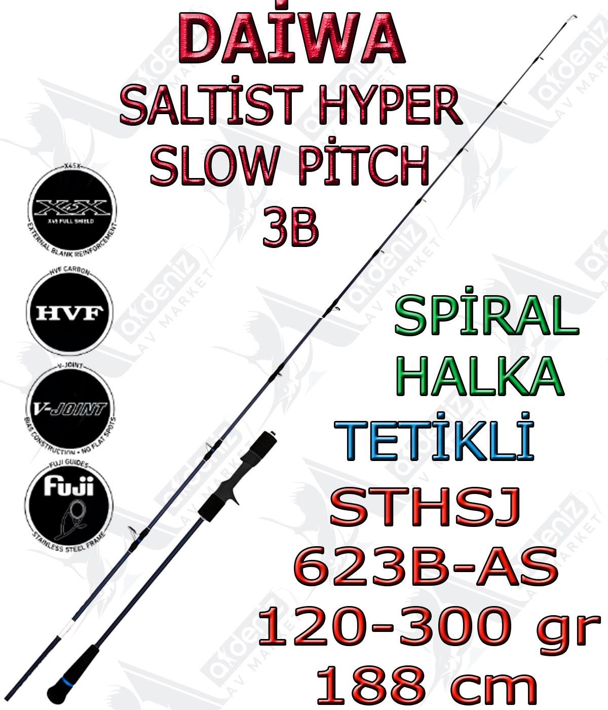 Daiwa Saltist Hyper 188 Cm 120-300Gr Slow Pitch Jigging Kamış (Tetikli-Spiral Halka-2P) STHSJ623BASDAİWA