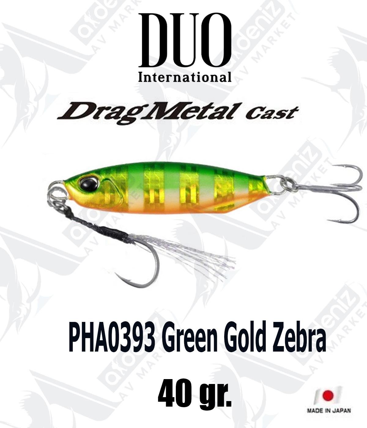Duo Drag Metal Cast Jig 40 gr #PHA0393 Green Gold ZebraDUO