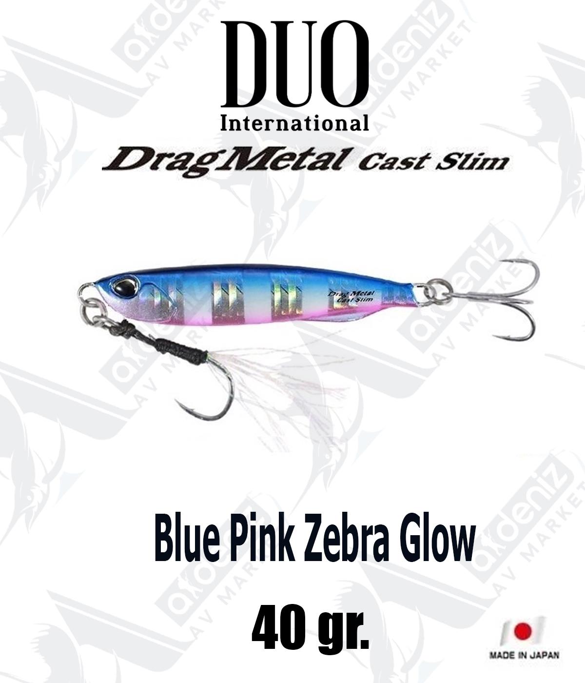 Duo Drag Metal Cast Slim Jig 40 gr #PHA0040 Blue Pink Zebra GlowDUO