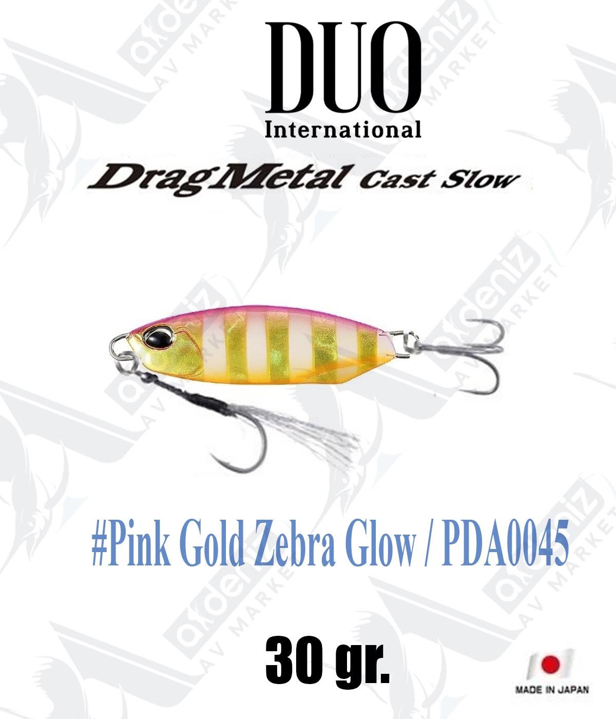 Duo Drag Metal Cast Slow Jig 30gr #PDA0045 Pink Gold Zebra GlowDUO