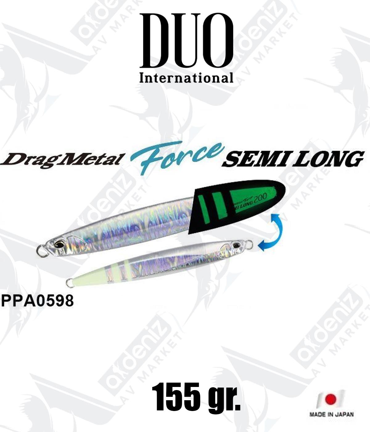 Duo Drag Metal Force Semi Long Jig 155 gr #PPA0598 Silver Glow ZebraDUO