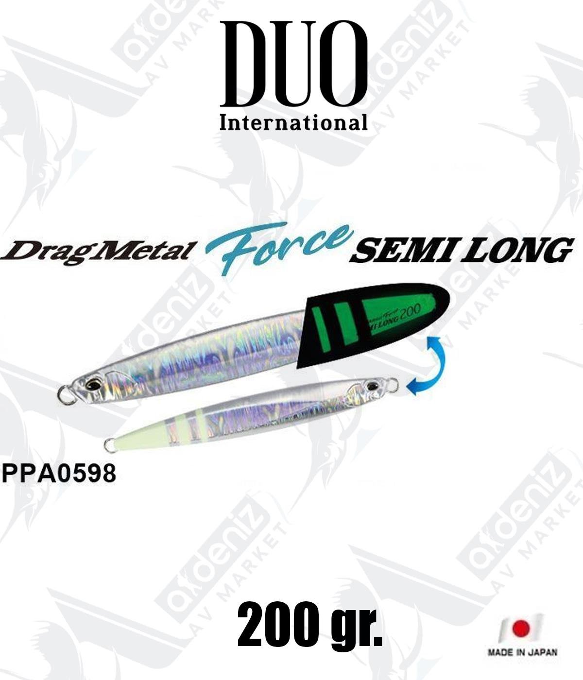 Duo Drag Metal Force Semi Long Jig 200 gr #PPA0598 Silver Glow ZebraDUO