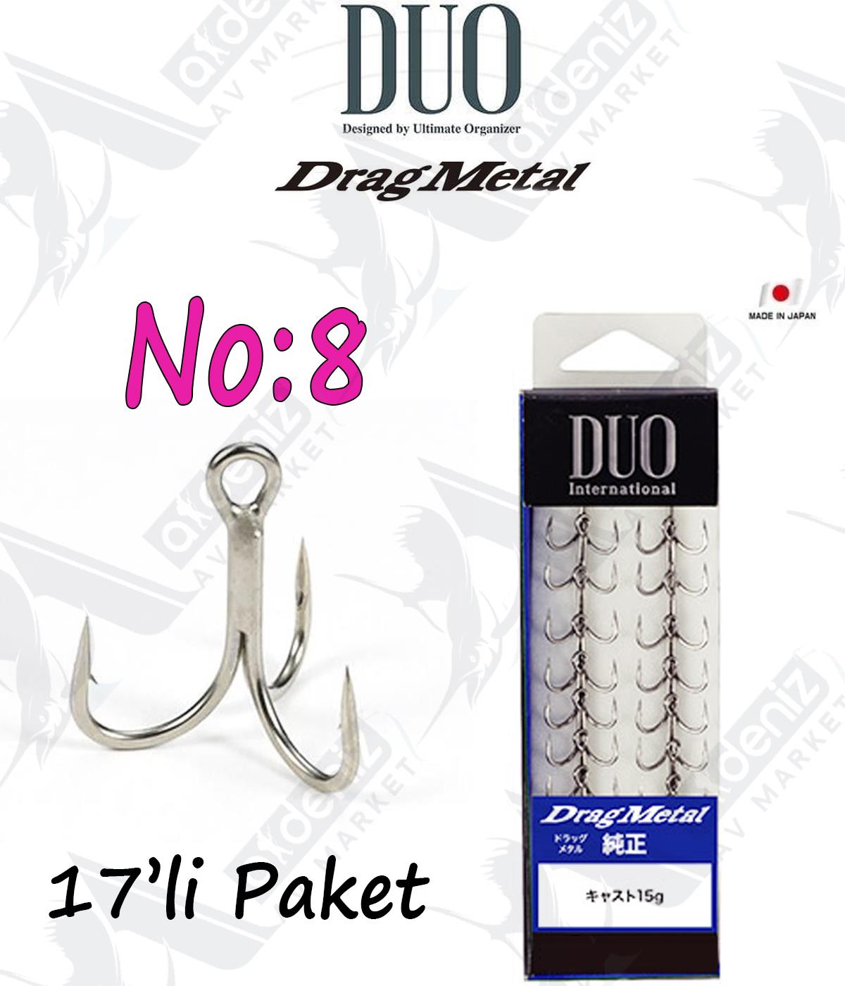 Hameçons Triples Duo Laded Treble Hook Drag Metal – Taille 8 – Lot De 6 – Argentés