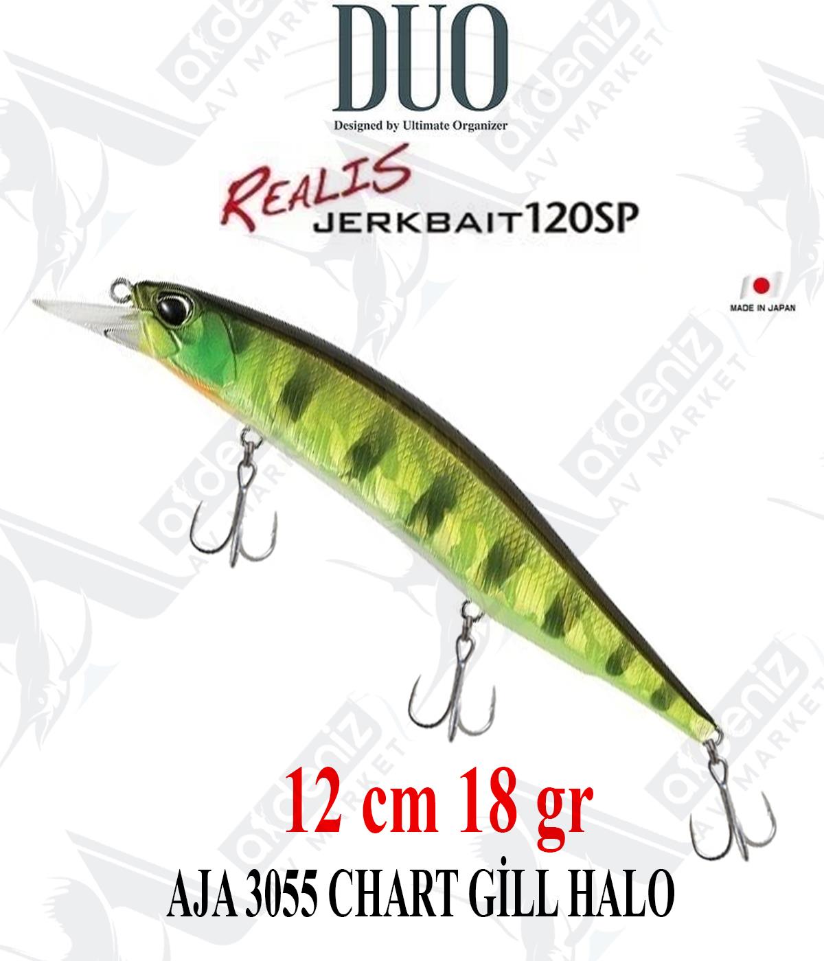 Duo Realis Jerkbait 120SP 12cm 18gr #AJA3055 CHART GİLL HALODUO