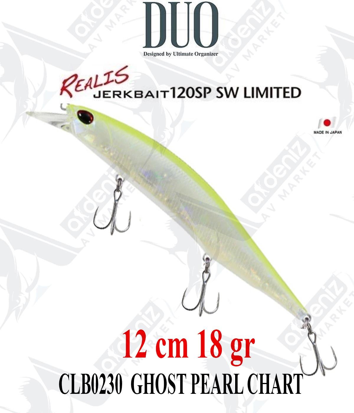 Duo Realis Jerkbait 120SP SW Limited 12cm 18gr #CLB0230 GHOST PEARL CHARTDUO