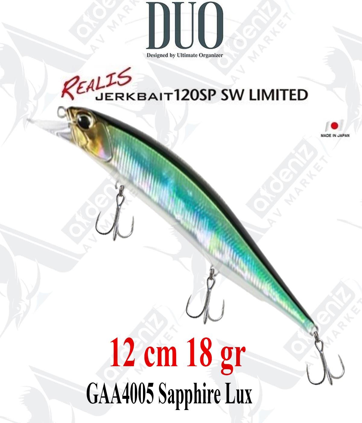 Duo Realis Jerkbait 120SP SW Limited 12cm 18gr #GAA4005 Sapphire LuxDUO