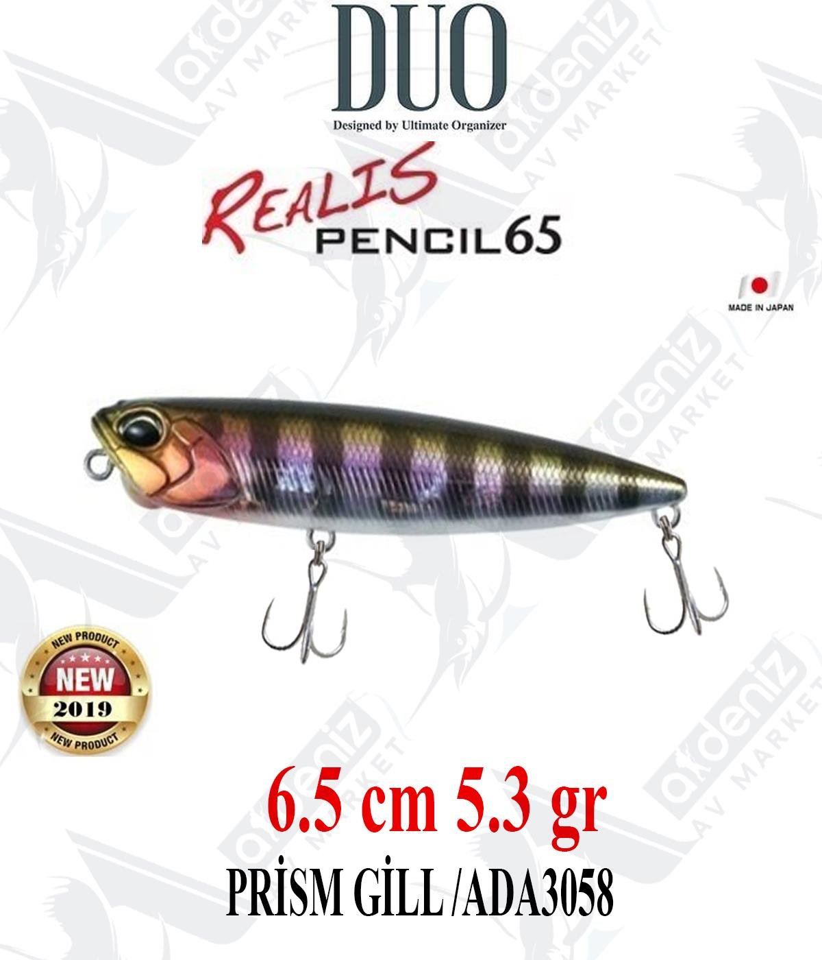 Duo Realis Pencil 65 6,5cm 5,5gr Su Üstü WTD Maket Yem ADA3058 PRİSM GİLLDUO