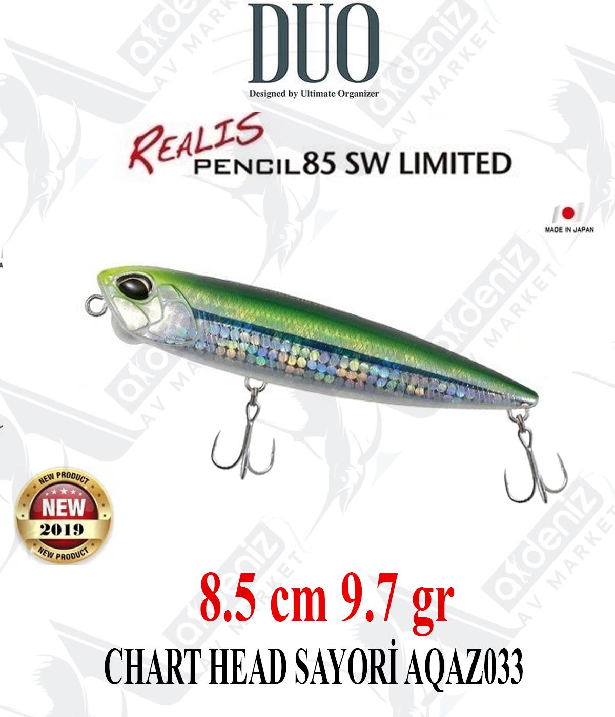 Duo Realis Pencil 85 SW 8,5cm 10gr Su Üstü WTD Maket Yem AQAZ033 CHART HEAD SAYORİDUO