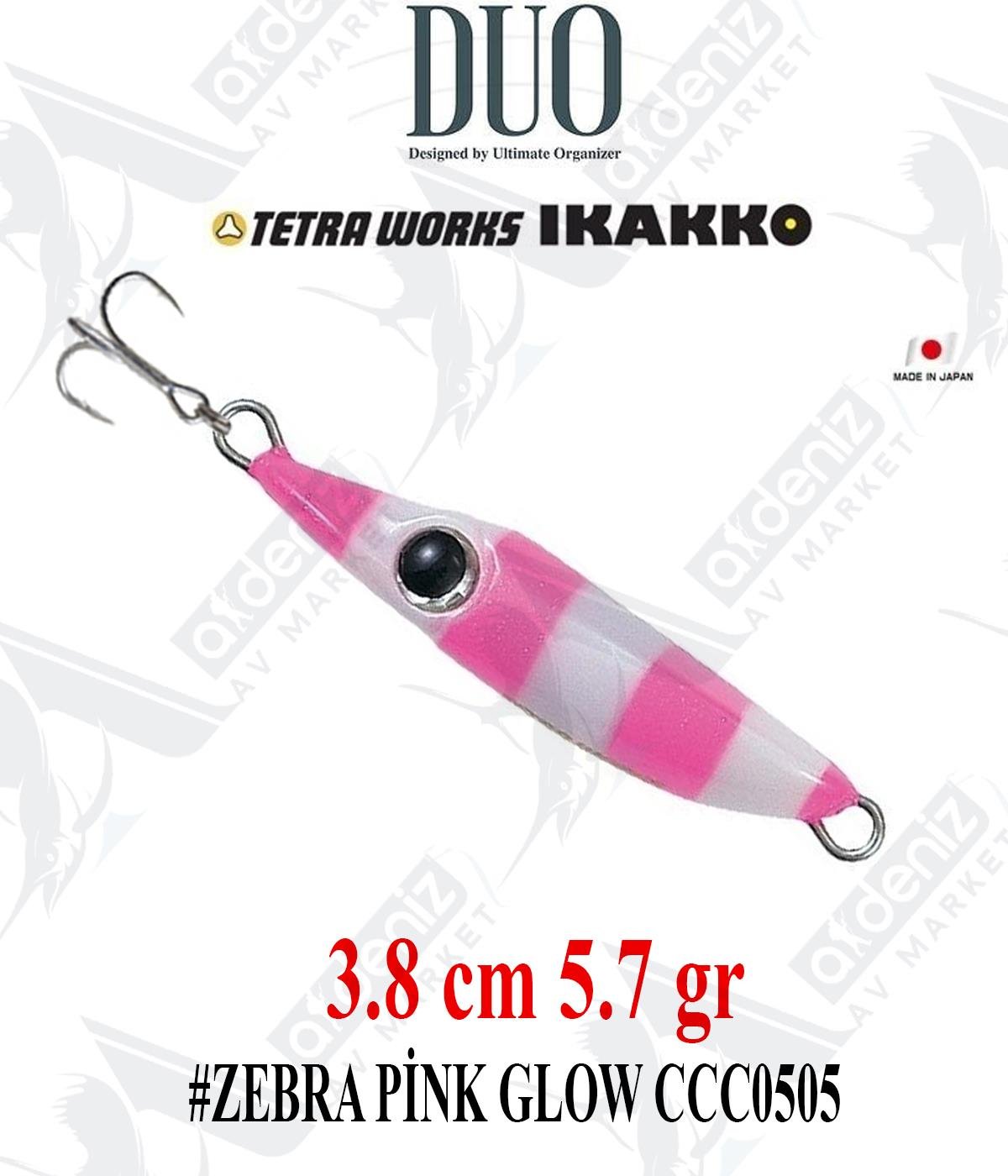 Duo Tetra Works İkakko 38mm 5.7gr (Sinking) #ACC0505 ZEBRA PİNK GLOWDUO