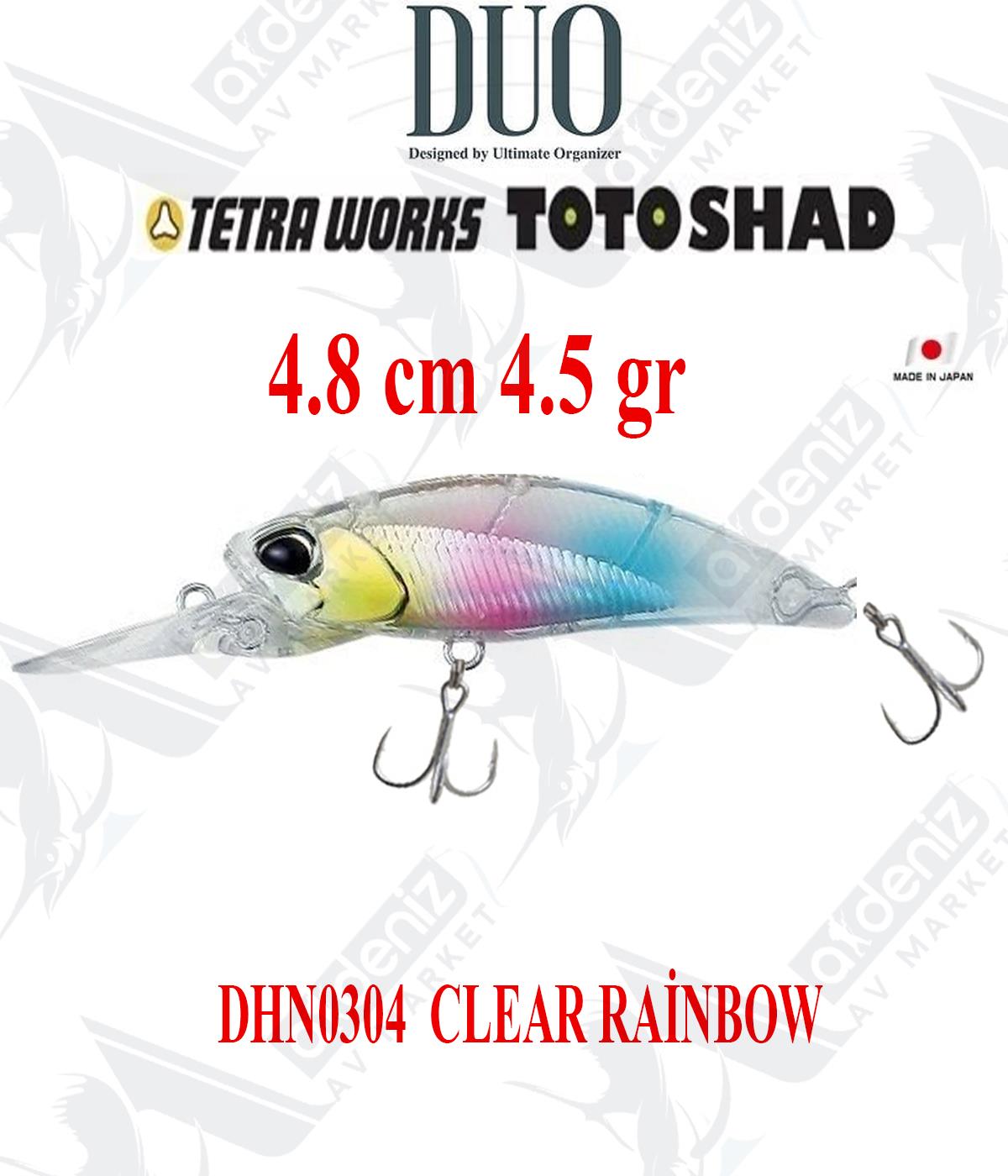Duo Tetra Works Toto Shad 48S 4.8cm 4.5gr #DNH0304 CLEAR RAİNBOWDUO