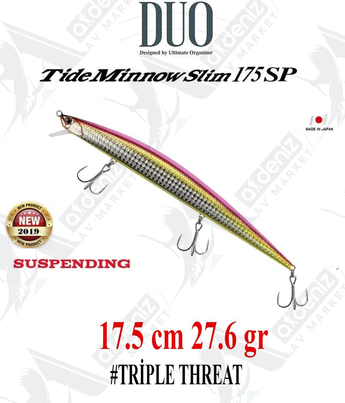 Duo Tide Minnow Slim 175 SP 27.6 gr (Suspending) #CBA0423 Triple ThreatDUO