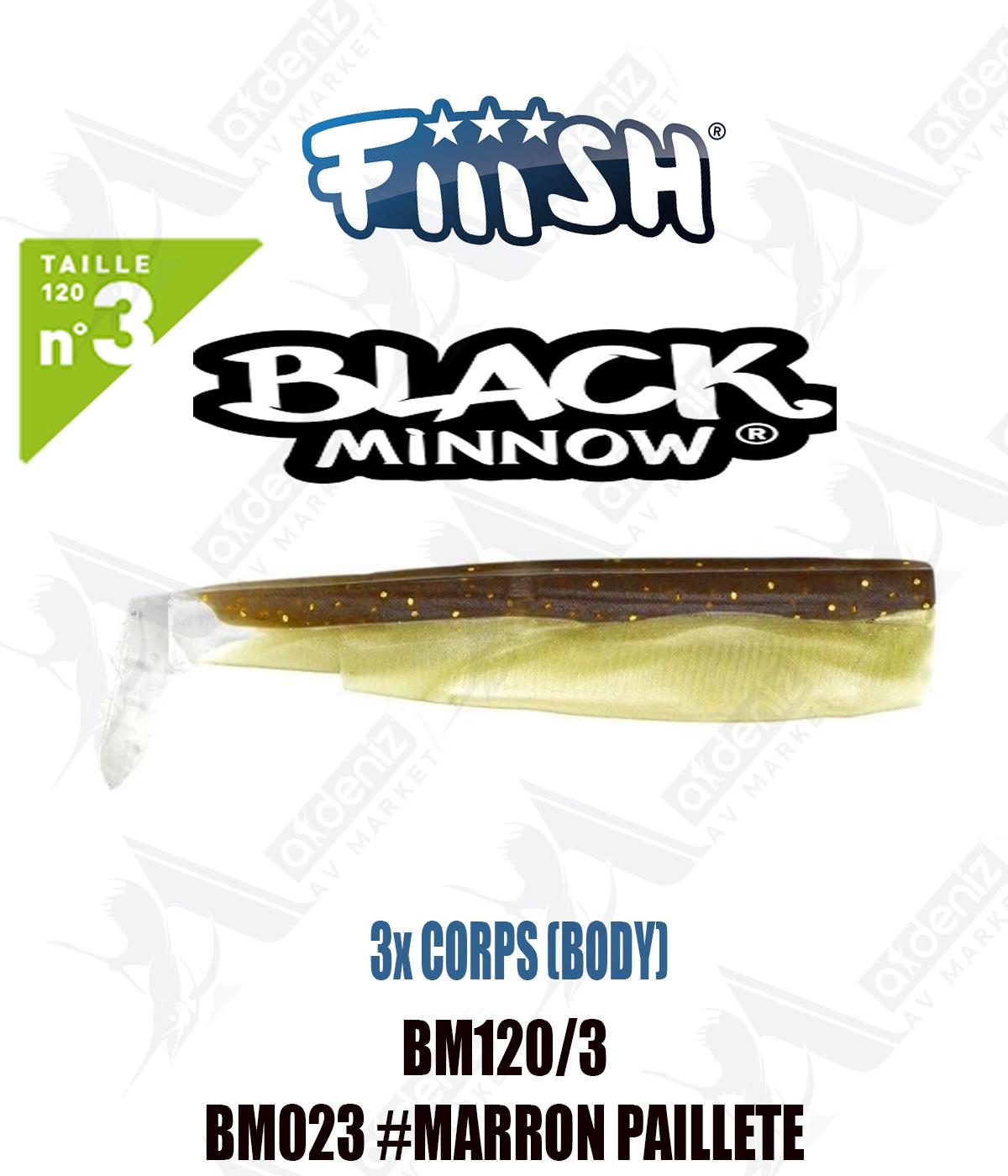 Fiiish Black Minnow BM120/3 3x BODY 12 cm Silikon Yem Yedek  Gövde No:3 Color:Bm023 #Marron PailleteFİİİSH