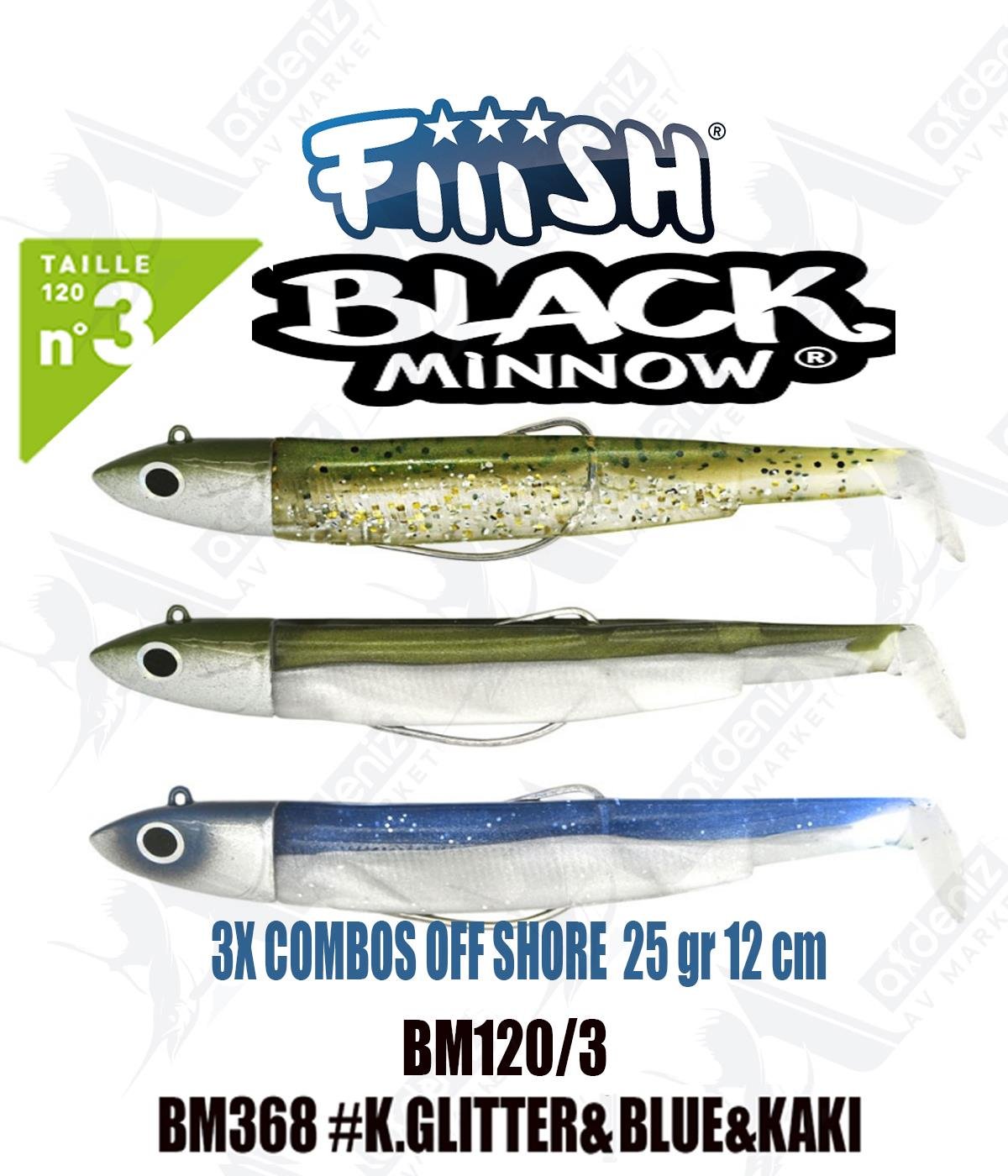Fiiish Black Minnow BM120/3 Maxi Combo Off Shore 12 cm 25 gr Silikon Yem No:3 Color:Bm368FİİİSH