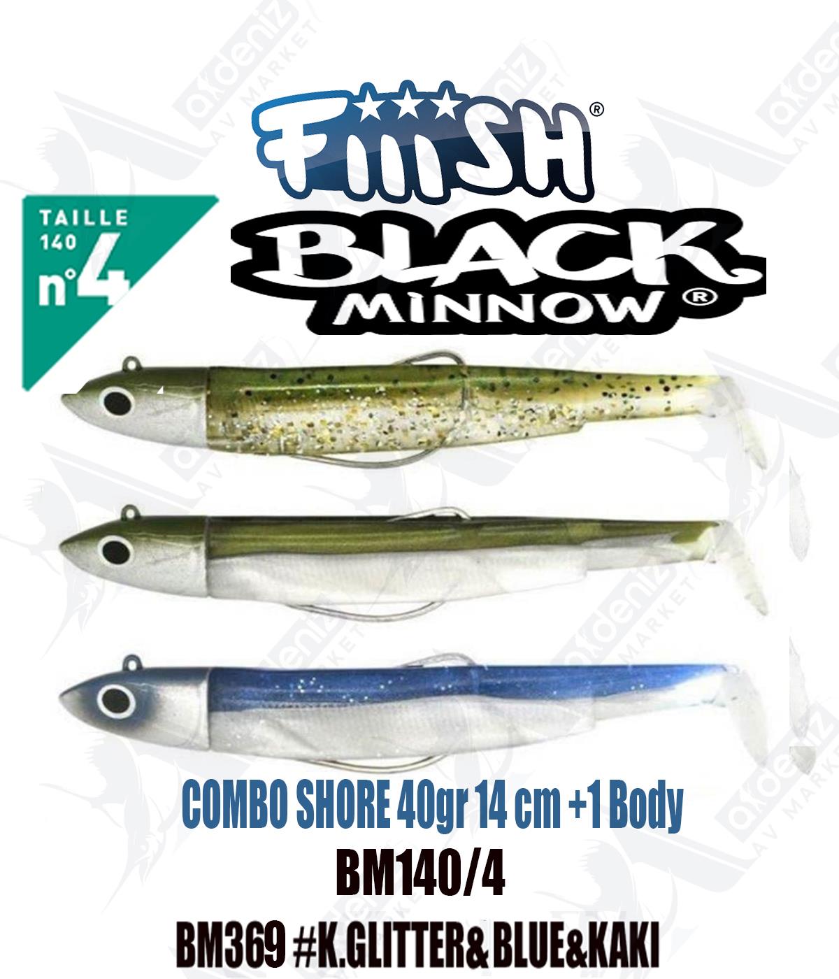 Fiiish Black Minnow BM140/4 Combo Deep +1 Body 14 cm 60 gr Silikon Yem No:4 Color:Bm369 #MaxiFİİİSH
