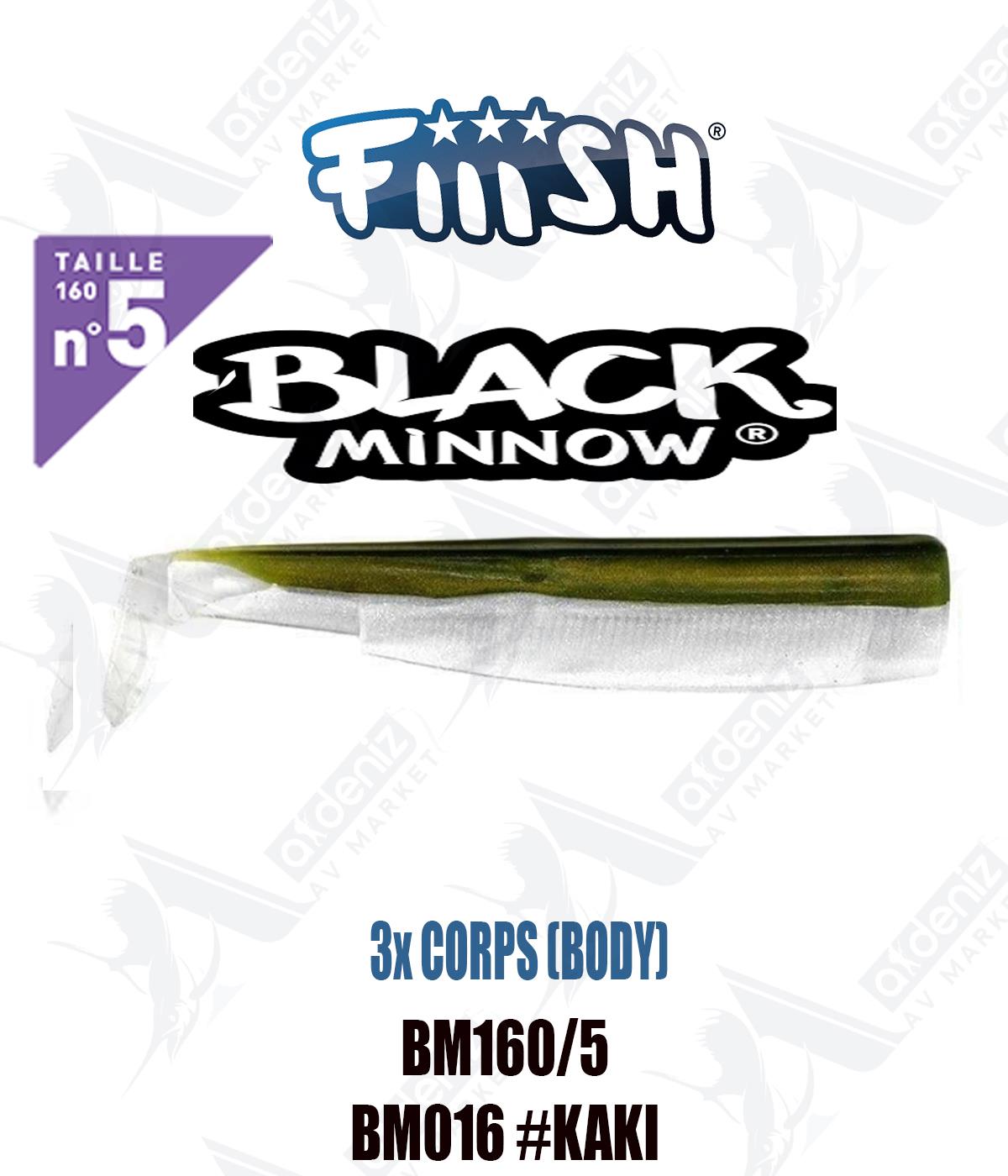 Fiiish Black Minnow BM160/5 3x BODY 16 cm Silikon Yem Yedek  Gövde No:5 Color:Bm016 #KakiFİİİSH