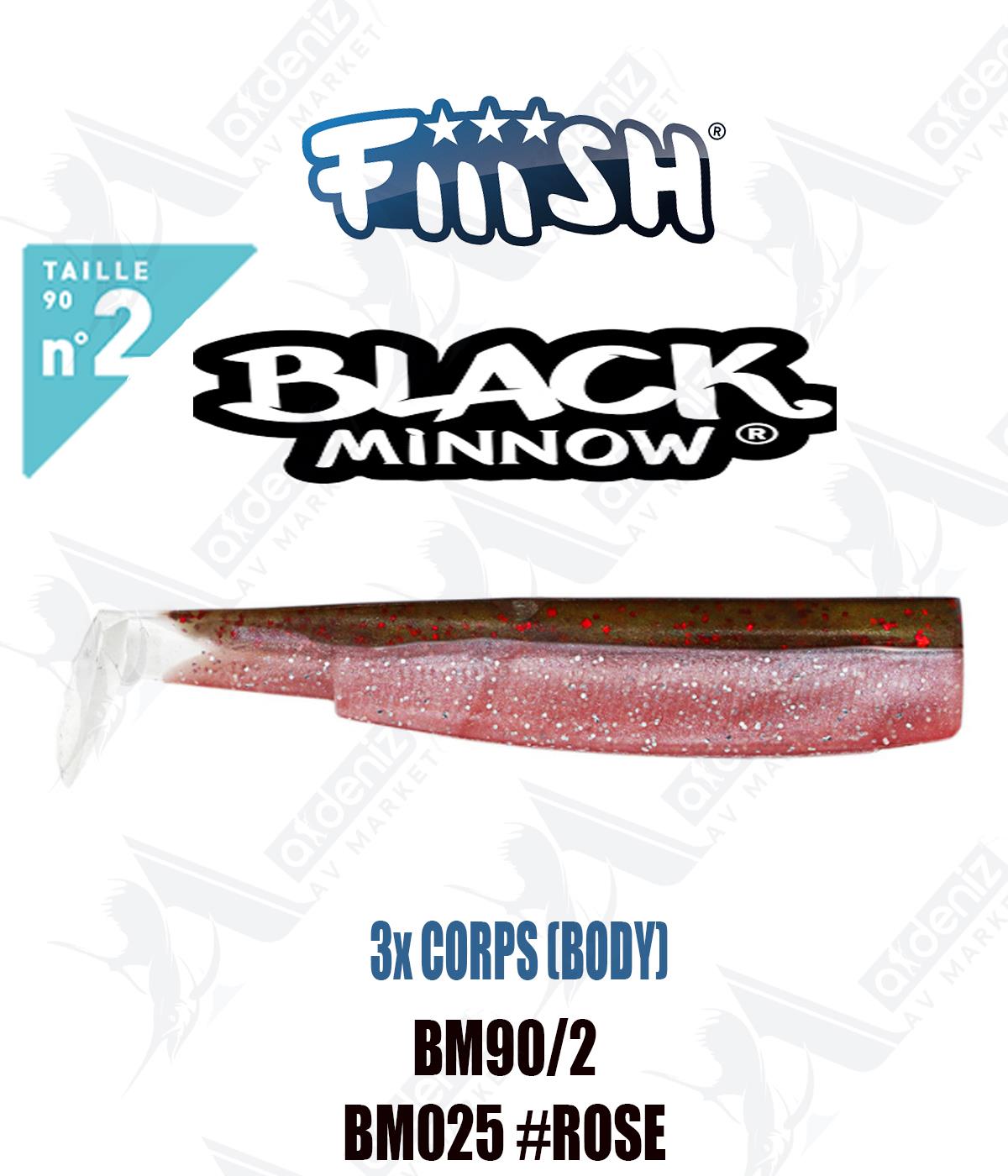 Fiiish Black Minnow BM90/2 3x BODY 12 cm Silikon Yem Yedek  Gövde No:2 Color:Bm025 #RoseFİİİSH