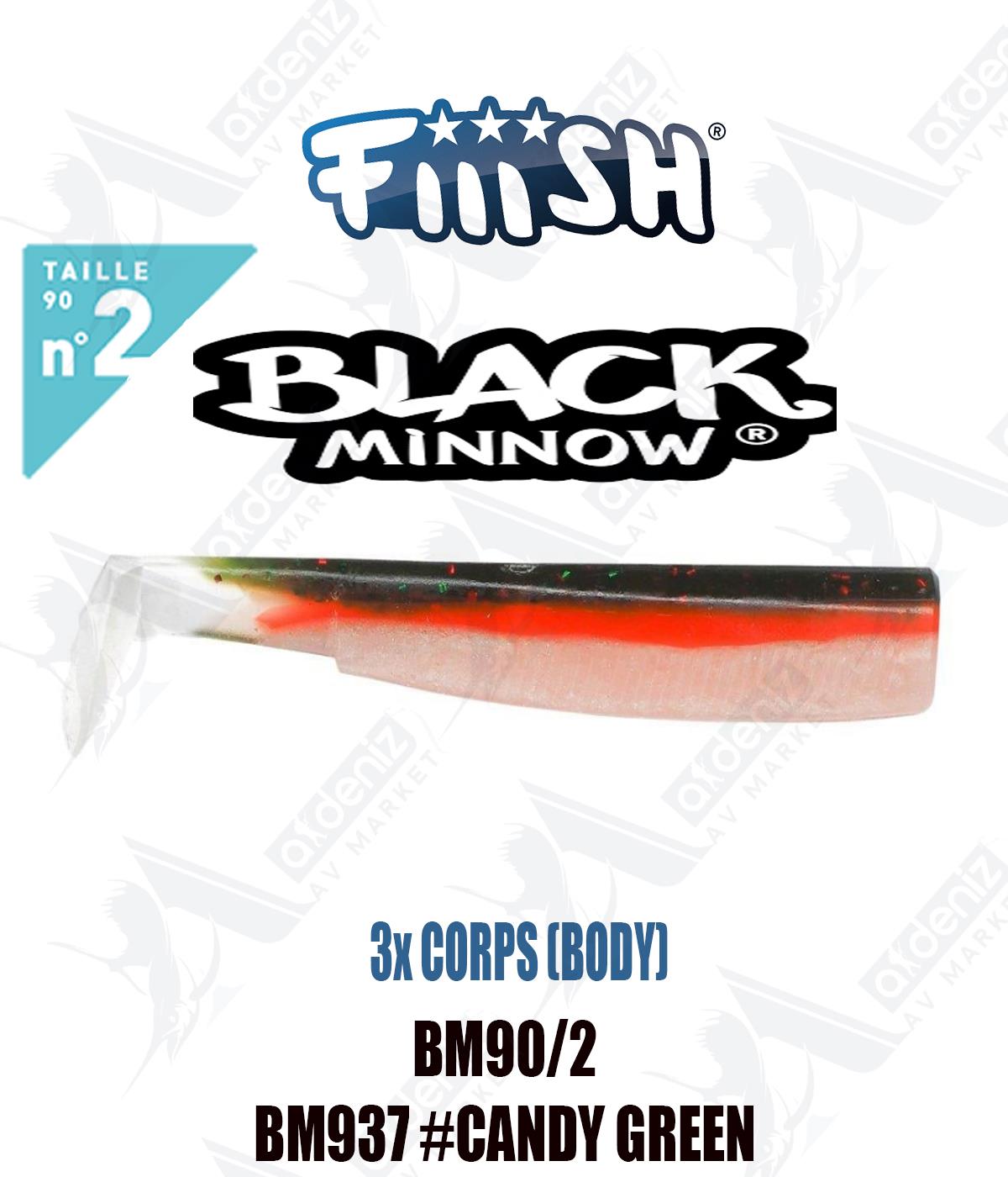 Fiiish Black Minnow BM90/2 3x BODY 12 cm Silikon Yem Yedek  Gövde No:2 Color:Bm937 #Candy GreenFİİİSH