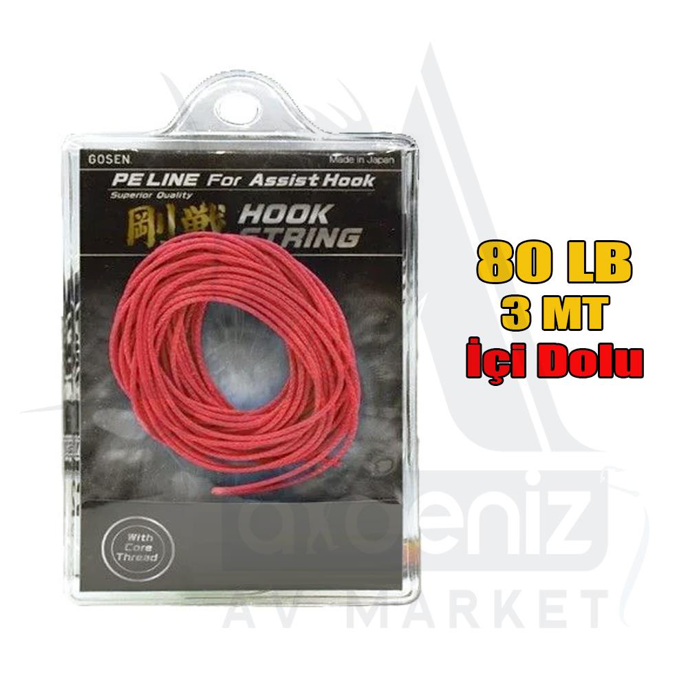 Gosen Hook String PE Asist İpi 80 Lb 3 mt Red (Kırmızı) Assist LineGOSEN