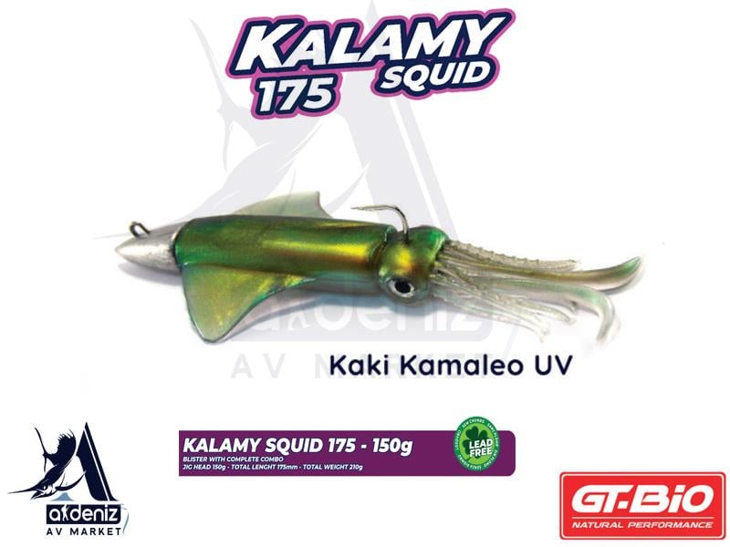 GT-BİO Kalamy Squid 175 Combo 17,5 cm 150 gr Silikon Kalamar # Kaki Kamaleo UVGT-BİO