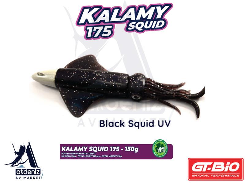 GT-BİO Kalamy Squid 175 Combo 17,5 cm 150 gr Silikon Kalamar # Black Squid UVGT-BİO