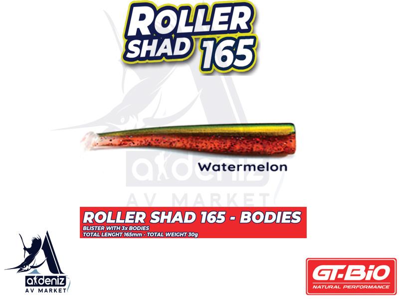 GT-BİO Roller Shad 165 Body Silikon Balık (Yedek Gövde) # Watermelon Kamaleo UVGT-BİO