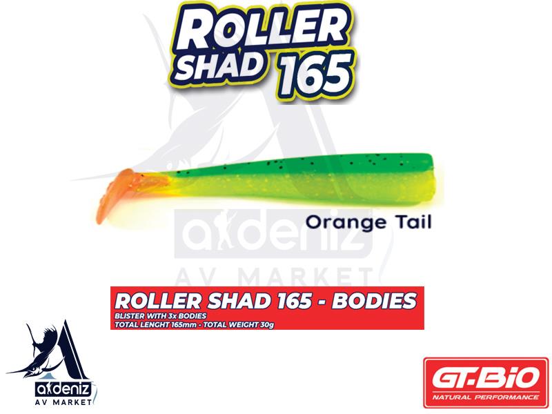 GT-BİO Roller Shad 165 Body Silikon Balık (Yedek Gövde) # Orange Tail UVGT-BİO