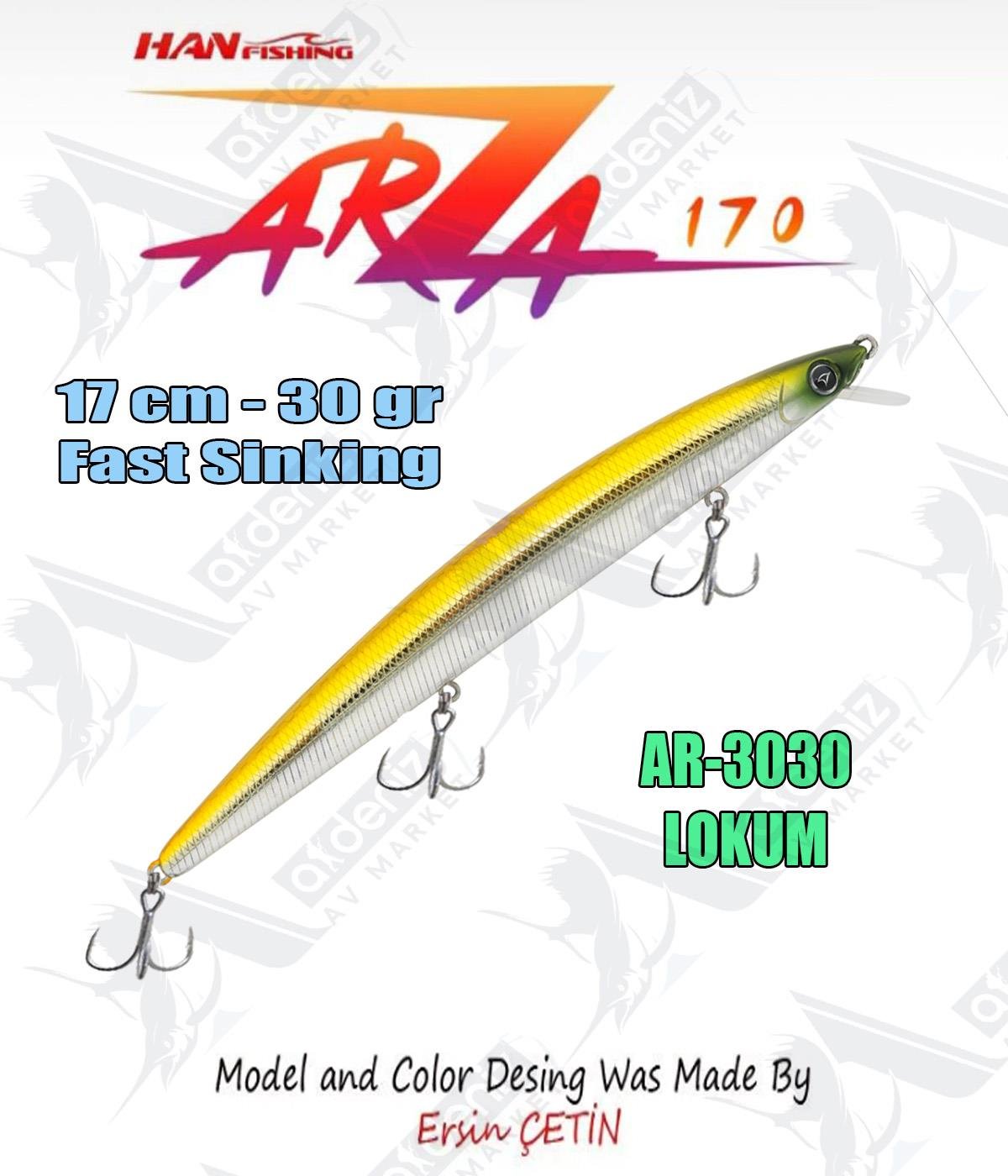 Hanfish Arıza 170 mm 30 gr Fast Sinking Maket Balık Color: Ar-3030 #LokumHAN FİSHİNG