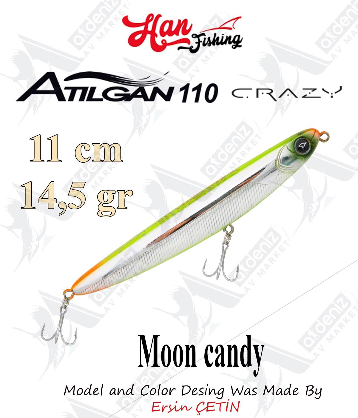 Hanfish Atılgan 110 Crazy WTD Su Üstü Maket Balık #ATC-170 Moon CandyHAN FİSHİNG