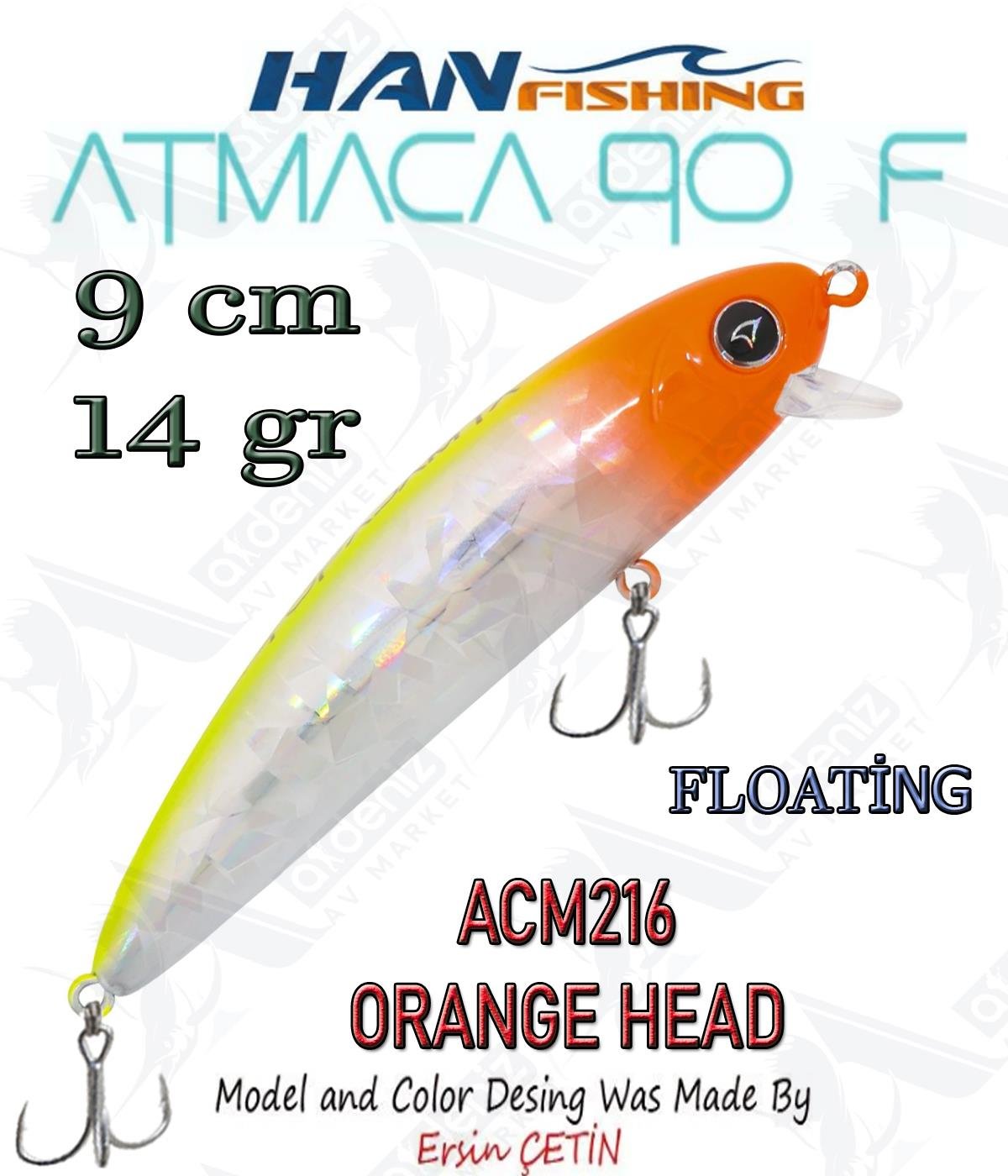 Hanfish Atmaca 90F 9 cm 14 gr ACM216 ORANGE HEAD.HAN FİSHİNG