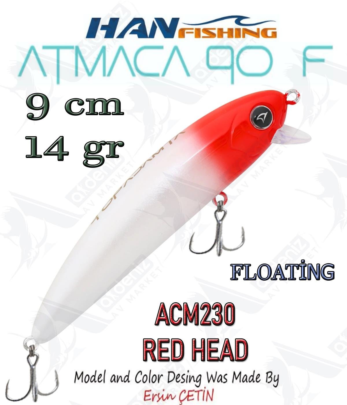 Hanfish Atmaca 90F 9 cm 14 gr ACM230 RED HEAD.HAN FİSHİNG