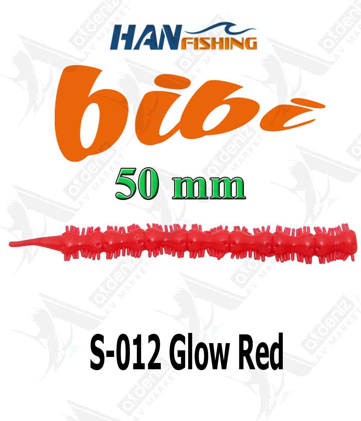 Hanfish Bibi 50 mm Lrf/Aji Silikon Kurt 18' li Paket #S-012 Glow RedHAN FİSHİNG
