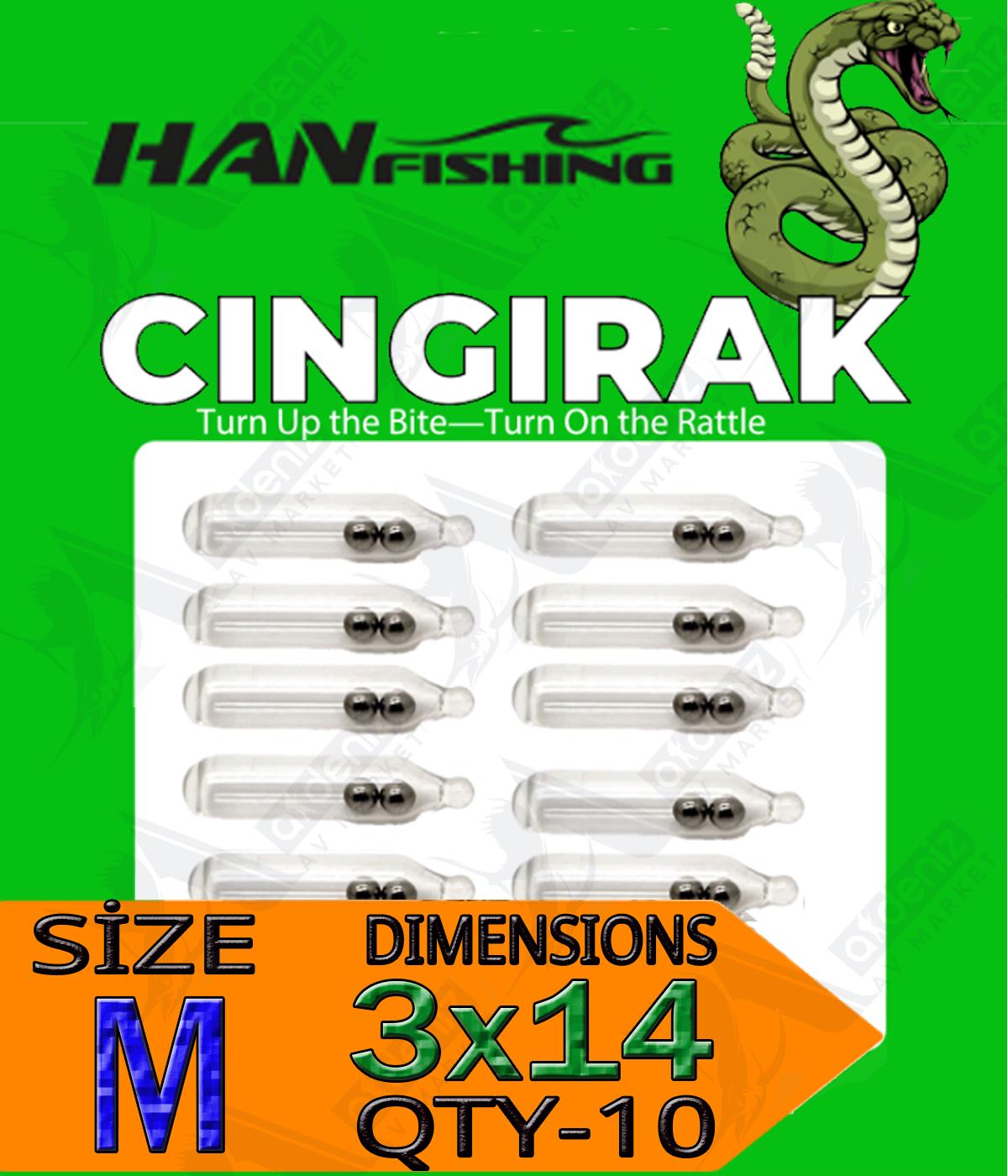 HanFish Çıngırak Ses Tüpü 10'lu Paket 3X14mm #MHAN FİSHİNG
