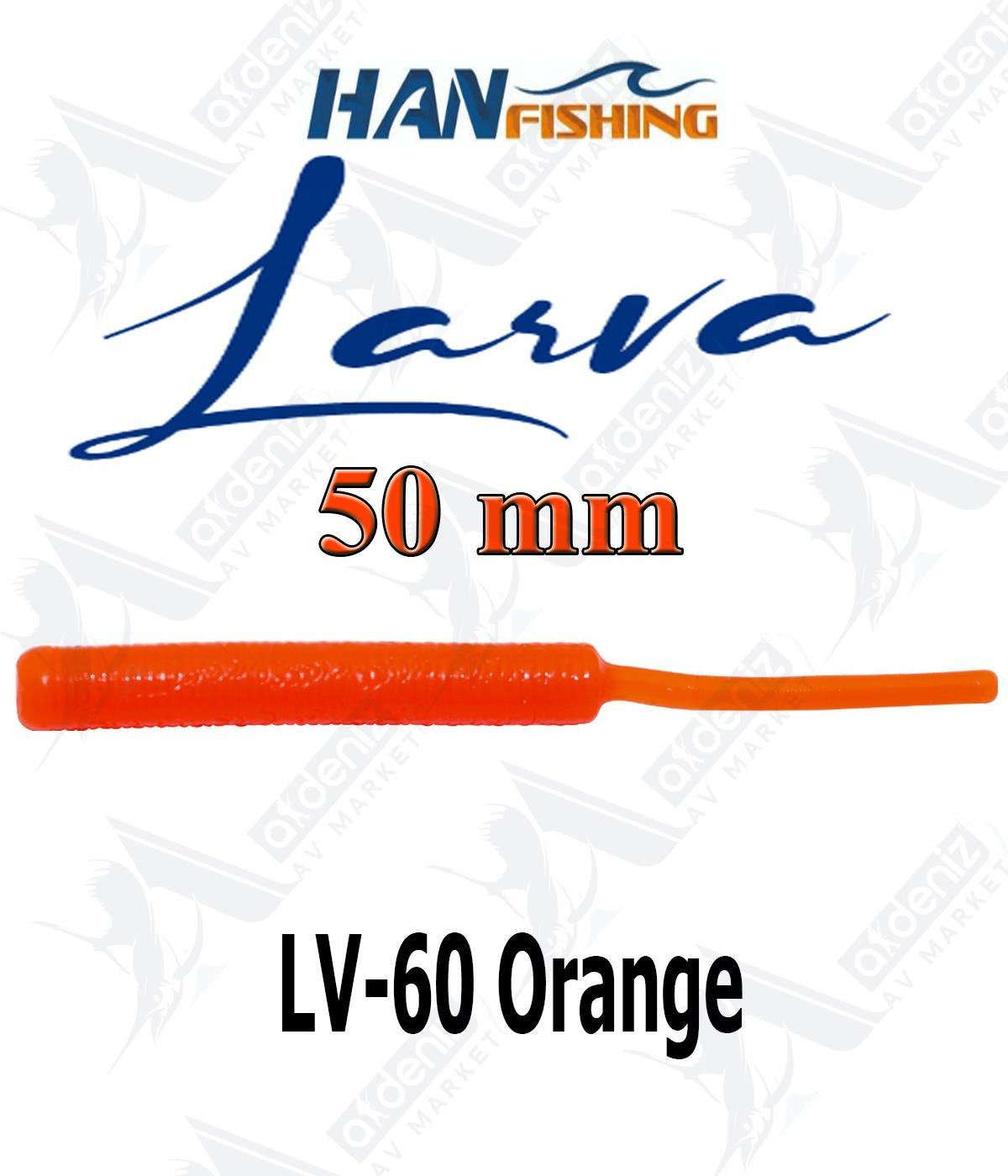 Hanfish Larva 5 Cm Lrf/Aji Silikon Kurt 18'li Paket #LV-60 OrangeHAN FİSHİNG